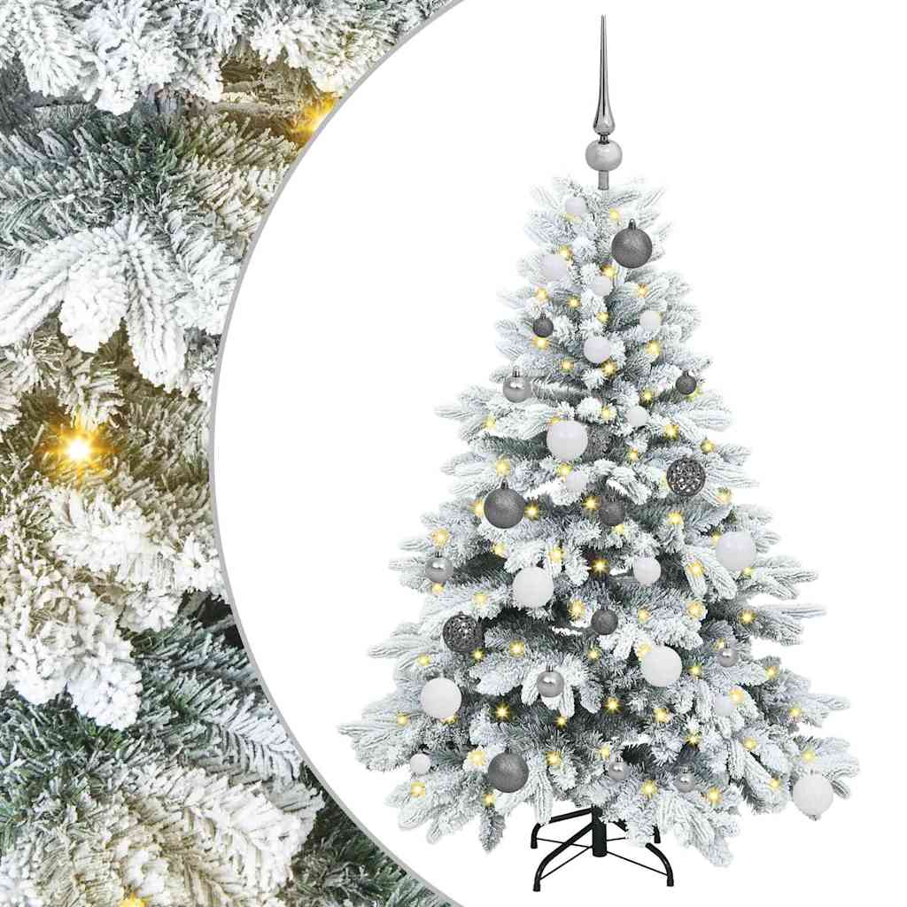 vidaXL Künstlicher Weihnachtsbaum mit 150 LEDs Weiß 120 cm PE und PVC