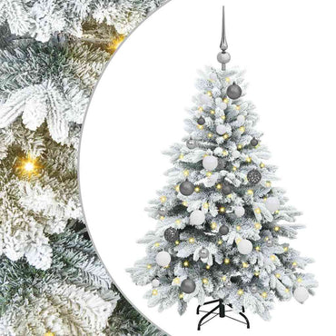 vidaXL Künstlicher Weihnachtsbaum mit 150 LEDs Weiß 120 cm PE und PVC
