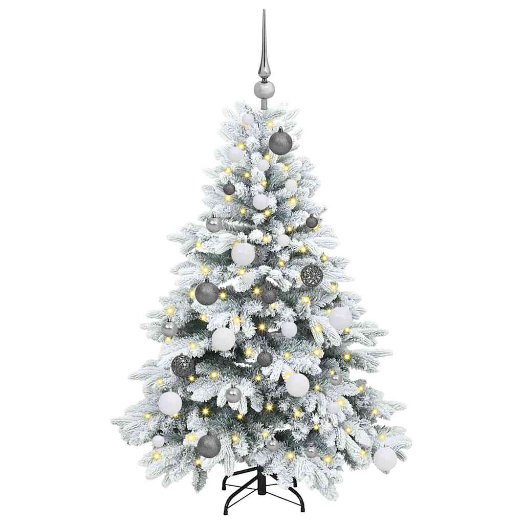 vidaXL Künstlicher Weihnachtsbaum mit 150 LEDs Weiß 120 cm PE und PVC