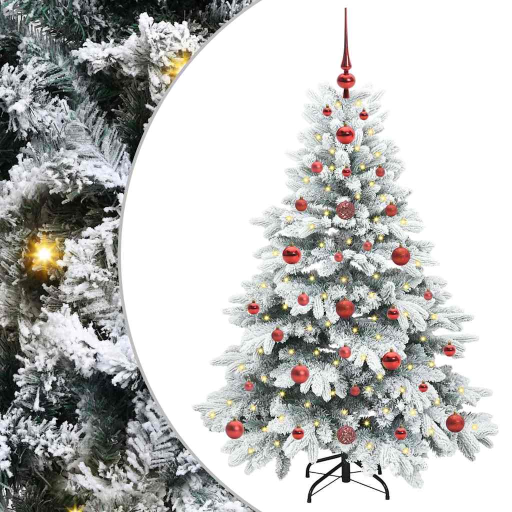 Künstlicher Weihnachtsbaum mit 150 LEDs Weiß 120 cm PE und PVC