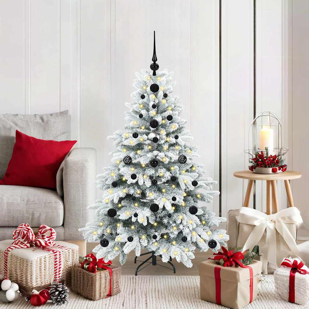 vidaXL Künstlicher Weihnachtsbaum mit 150 LEDs Weiß 120 cm PE und PVC