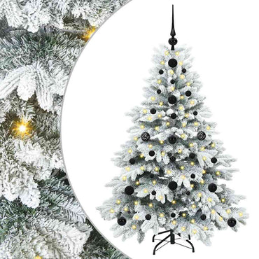 vidaXL Künstlicher Weihnachtsbaum mit 150 LEDs Weiß 120 cm PE und PVC