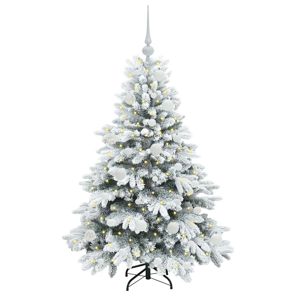 vidaXL Künstlicher Weihnachtsbaum mit 150 LEDs Weiß 120 cm PE und PVC