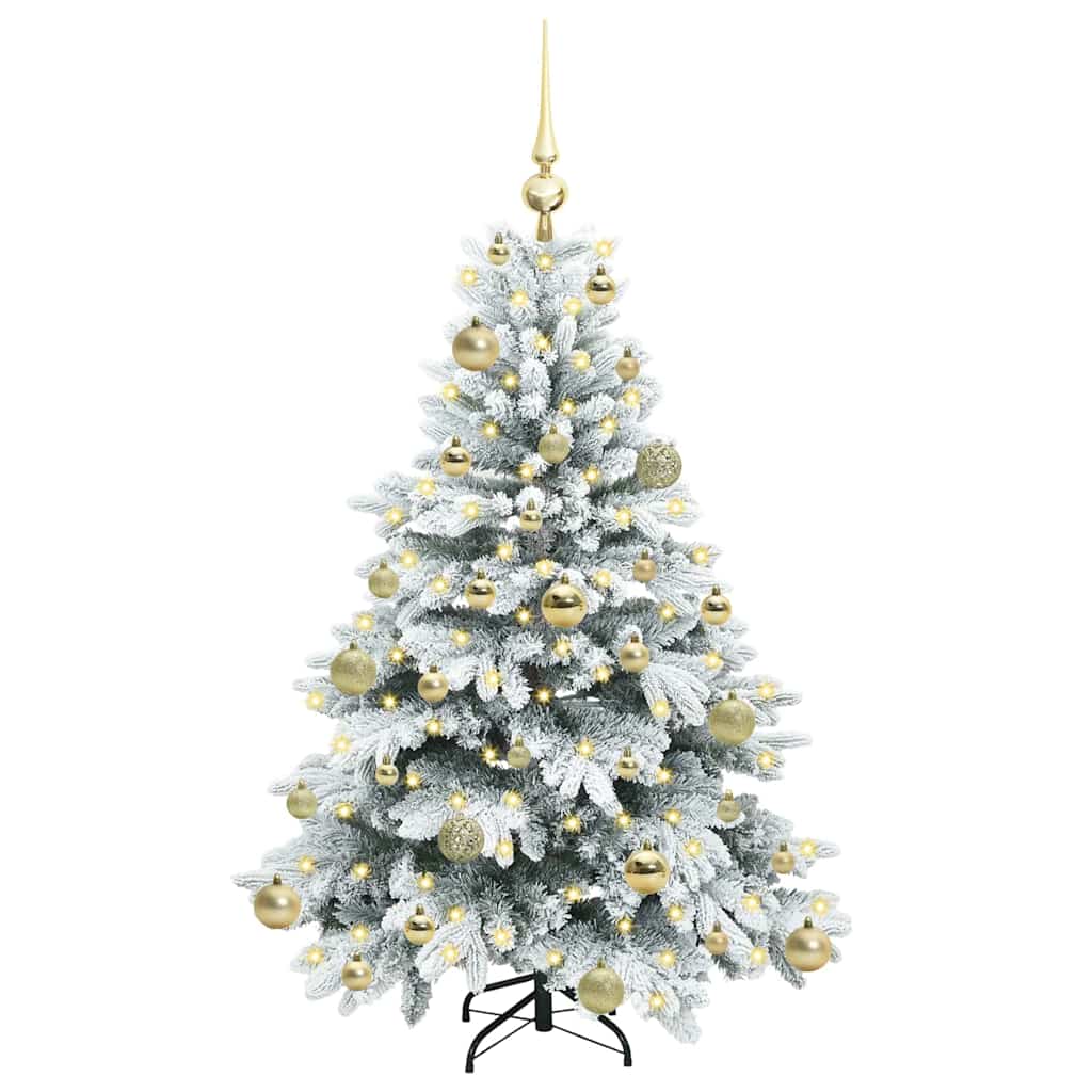vidaXL Künstlicher Weihnachtsbaum mit 150 LEDs Weiß 120 cm PE und PVC