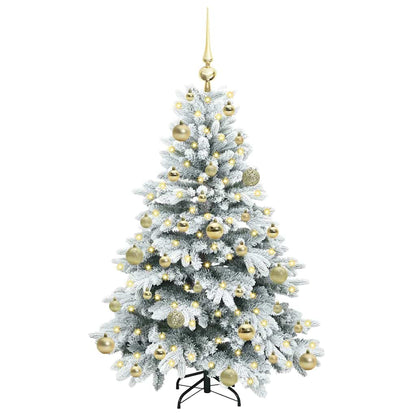 vidaXL Künstlicher Weihnachtsbaum mit 150 LEDs Weiß 120 cm PE und PVC