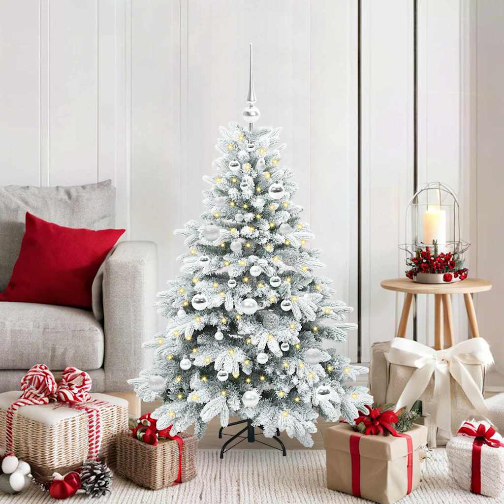 vidaXL Künstlicher Weihnachtsbaum mit 150 LEDs Weiß 120 cm PE und PVC