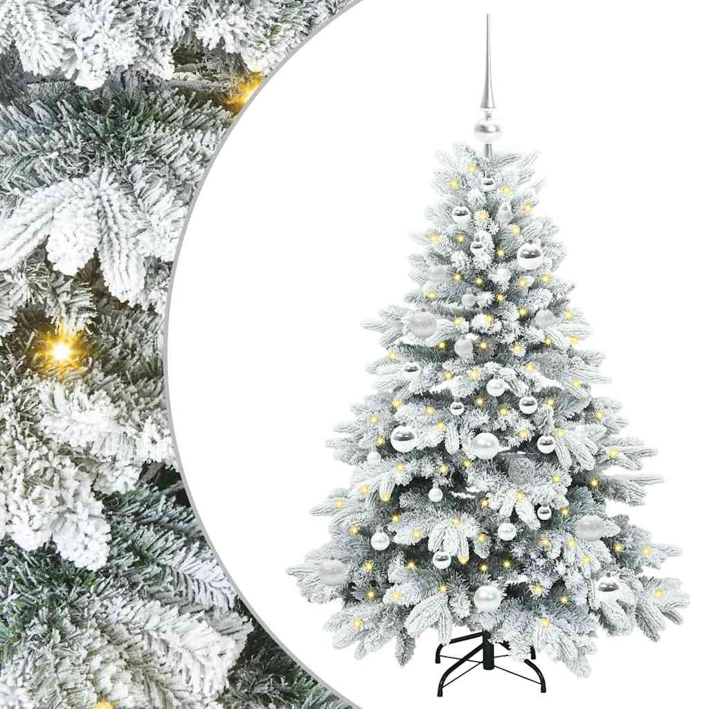 vidaXL Künstlicher Weihnachtsbaum mit 150 LEDs Weiß 120 cm PE und PVC