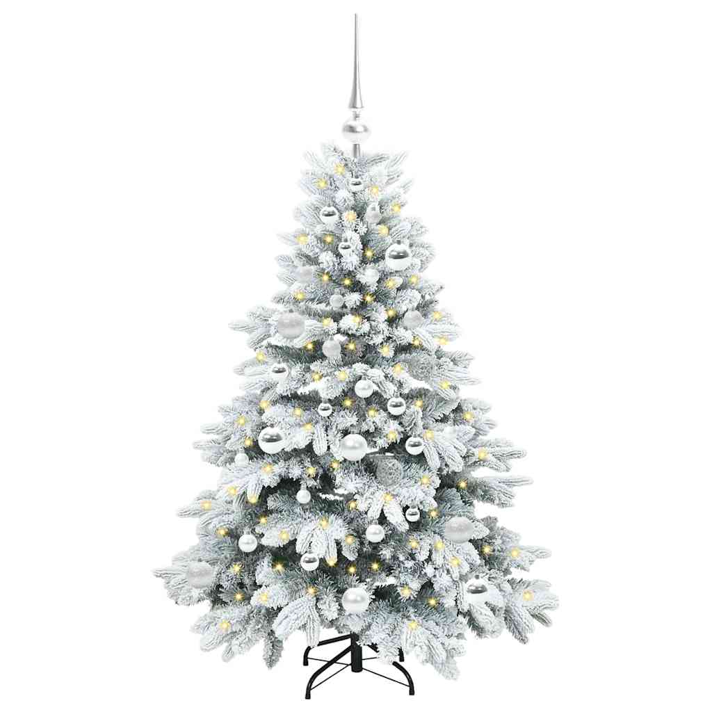 vidaXL Künstlicher Weihnachtsbaum mit 150 LEDs Weiß 120 cm PE und PVC