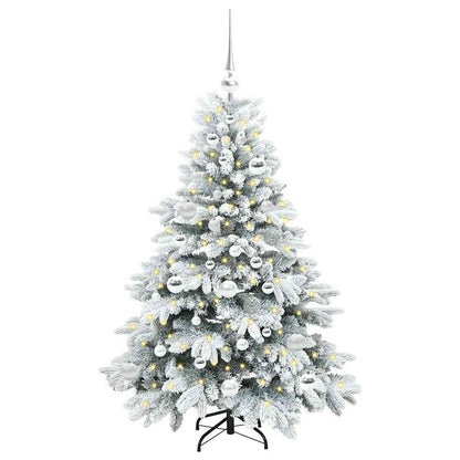 vidaXL Künstlicher Weihnachtsbaum mit 150 LEDs Weiß 120 cm PE und PVC