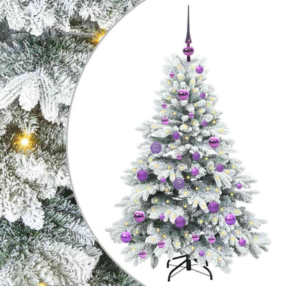 Künstlicher Weihnachtsbaum mit 150 LEDs Weiß 120 cm PE und PVC