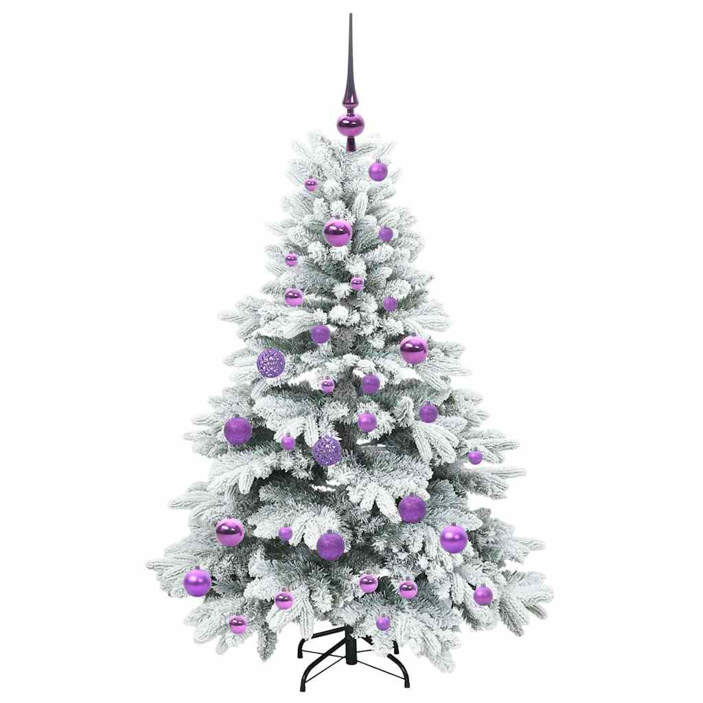 Künstlicher Weihnachtsbaum mit 150 LEDs Weiß 120 cm PE und PVC