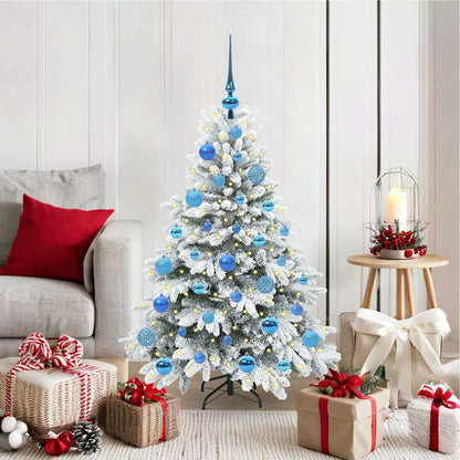vidaXL Künstlicher Weihnachtsbaum mit 150 LEDs Weiß 120 cm PE und PVC
