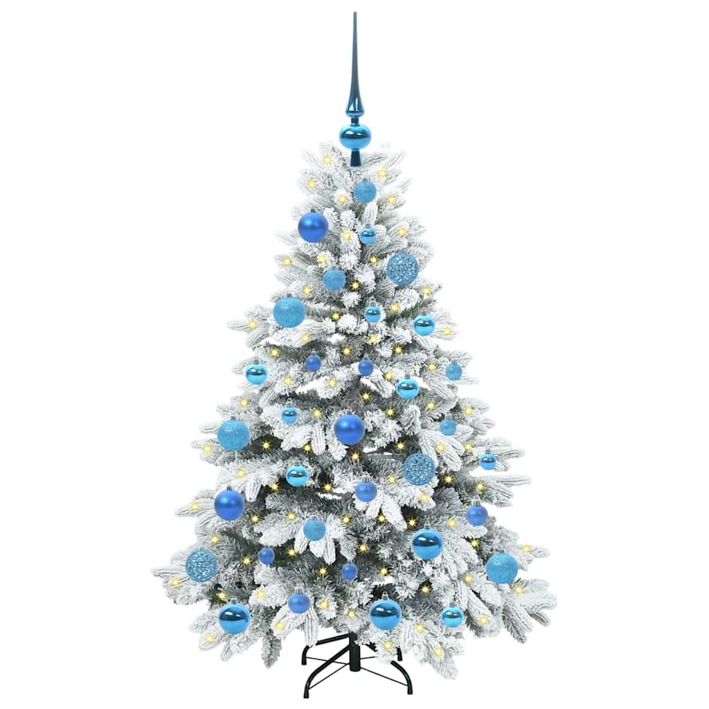 vidaXL Künstlicher Weihnachtsbaum mit 150 LEDs Weiß 120 cm PE und PVC
