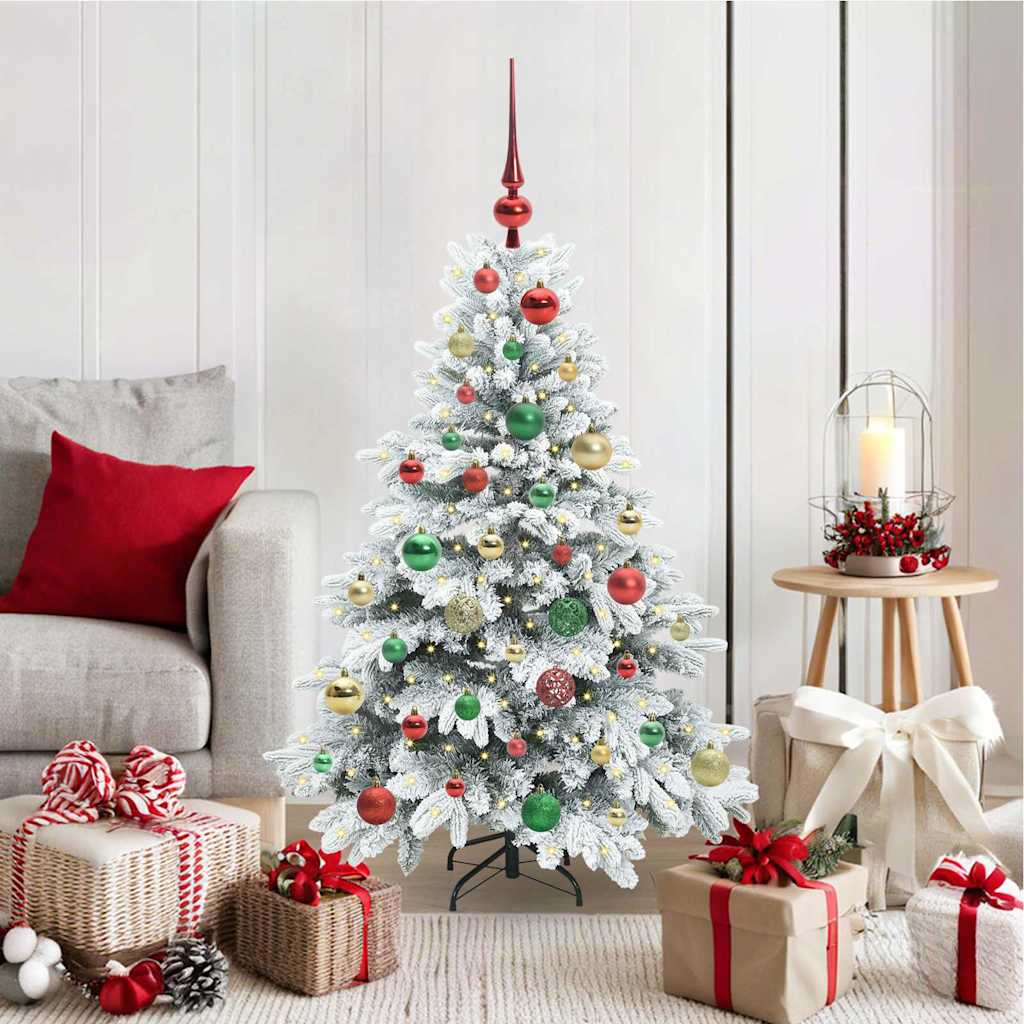 vidaXL Künstlicher Weihnachtsbaum mit 150 LEDs Weiß 120 cm PE und PVC