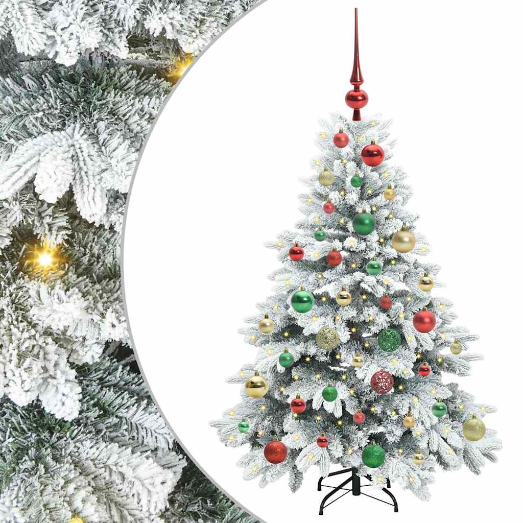 vidaXL Künstlicher Weihnachtsbaum mit 150 LEDs Weiß 120 cm PE und PVC