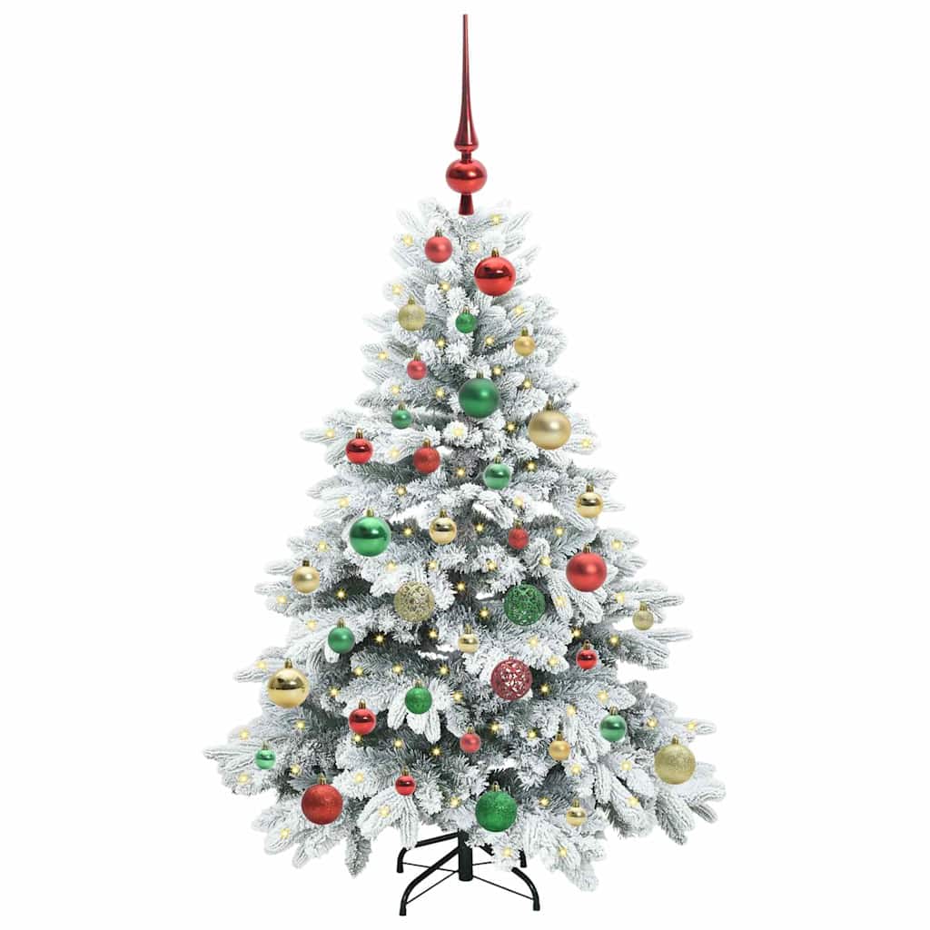 vidaXL Künstlicher Weihnachtsbaum mit 150 LEDs Weiß 120 cm PE und PVC