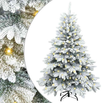 vidaXL Künstlicher Weihnachtsbaum mit 150 LEDs Weiß 150 cm PE und PVC