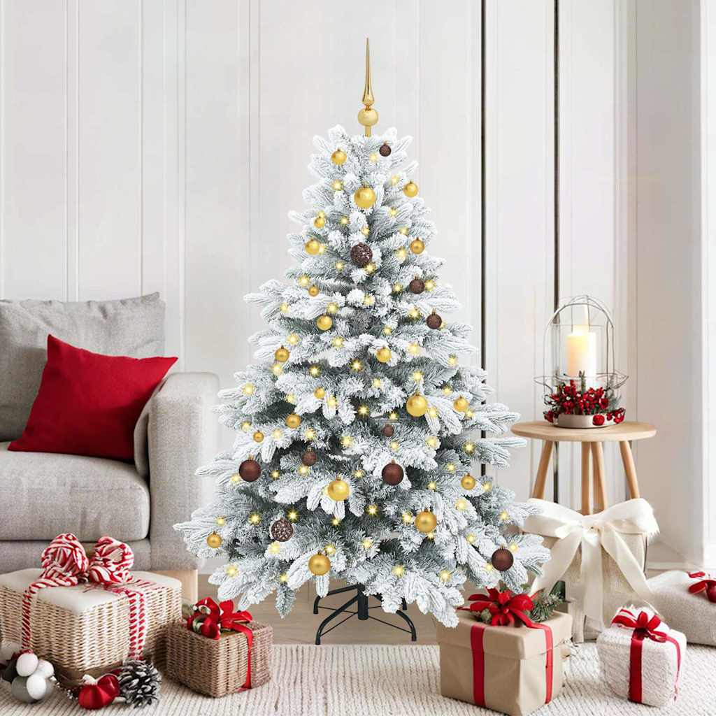 vidaXL Künstlicher Weihnachtsbaum mit 150 LEDs Weiß 150 cm PE und PVC