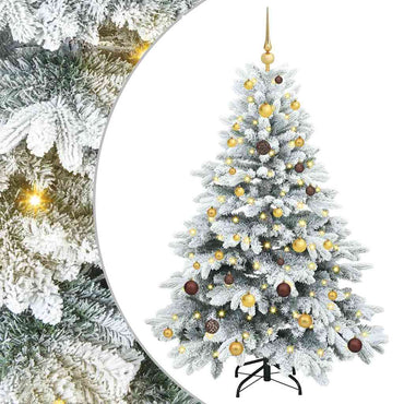 vidaXL Künstlicher Weihnachtsbaum mit 150 LEDs Weiß 150 cm PE und PVC