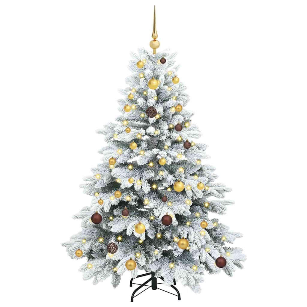 vidaXL Künstlicher Weihnachtsbaum mit 150 LEDs Weiß 150 cm PE und PVC