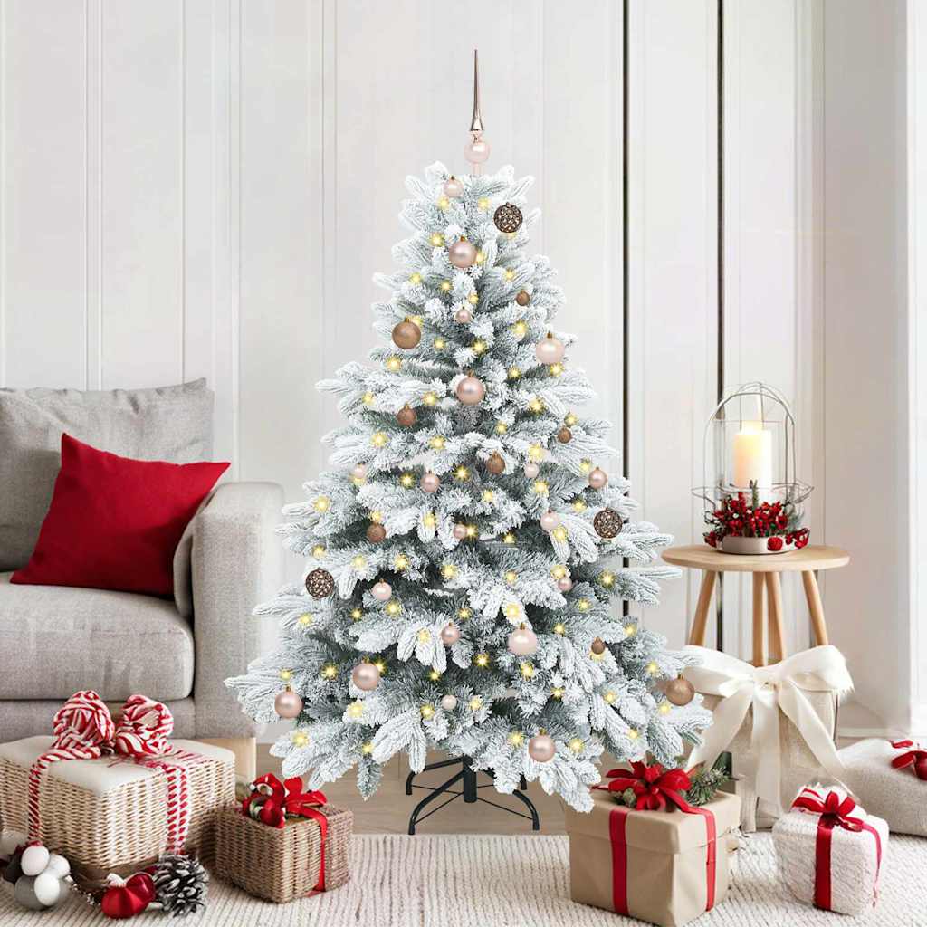 vidaXL Künstlicher Weihnachtsbaum mit 150 LEDs Weiß 150 cm PE und PVC