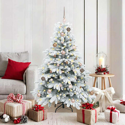 vidaXL Künstlicher Weihnachtsbaum mit 150 LEDs Weiß 150 cm PE und PVC