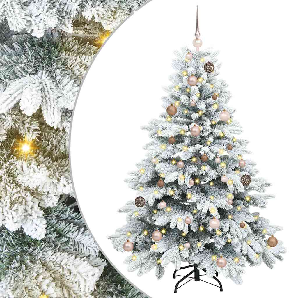 vidaXL Künstlicher Weihnachtsbaum mit 150 LEDs Weiß 150 cm PE und PVC