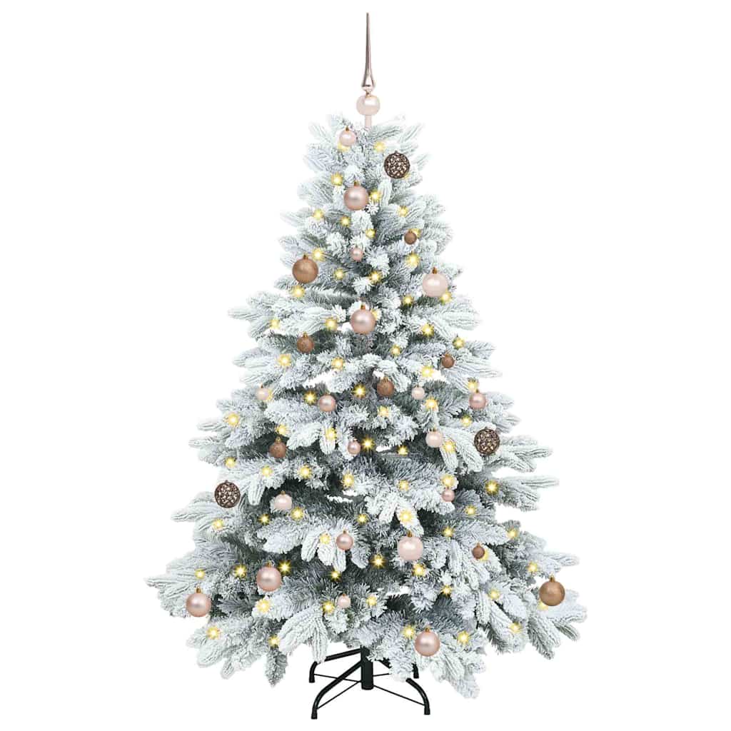 vidaXL Künstlicher Weihnachtsbaum mit 150 LEDs Weiß 150 cm PE und PVC