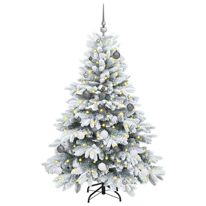Künstlicher Weihnachtsbaum mit 150 LEDs Weiß 150 cm PE und PVC