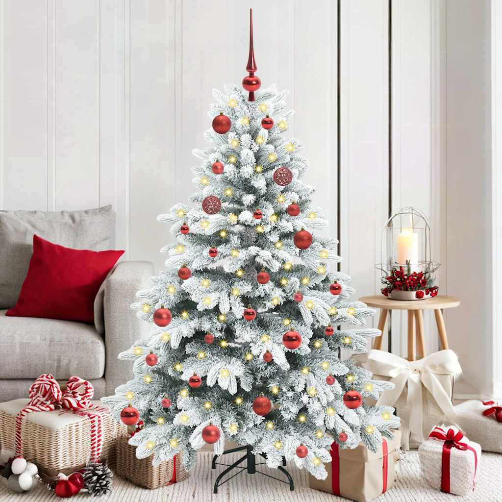 vidaXL Künstlicher Weihnachtsbaum mit 150 LEDs Weiß 150 cm PE und PVC