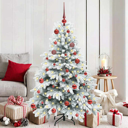 vidaXL Künstlicher Weihnachtsbaum mit 150 LEDs Weiß 150 cm PE und PVC