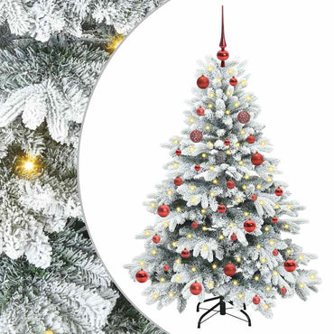 vidaXL Künstlicher Weihnachtsbaum mit 150 LEDs Weiß 150 cm PE und PVC