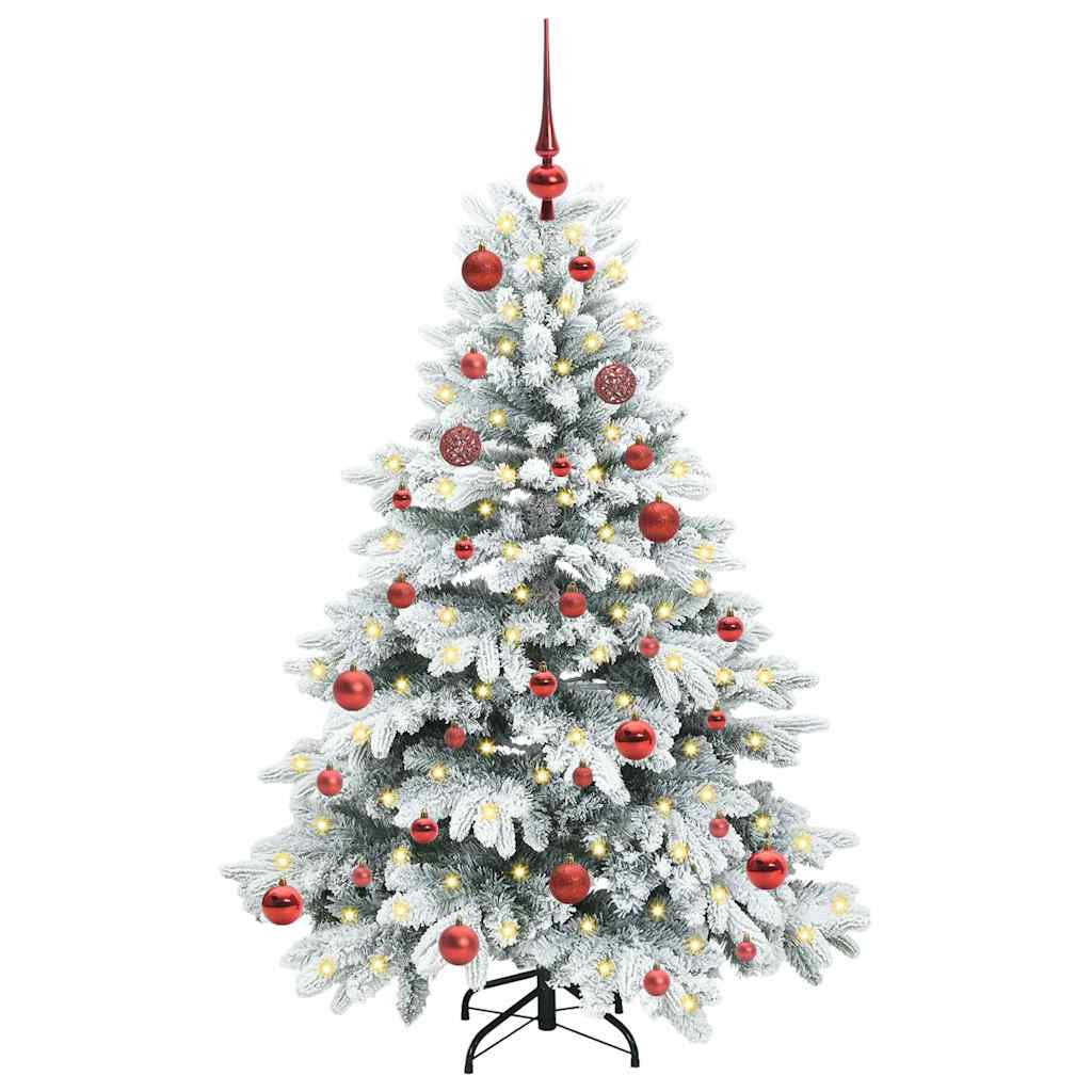 vidaXL Künstlicher Weihnachtsbaum mit 150 LEDs Weiß 150 cm PE und PVC