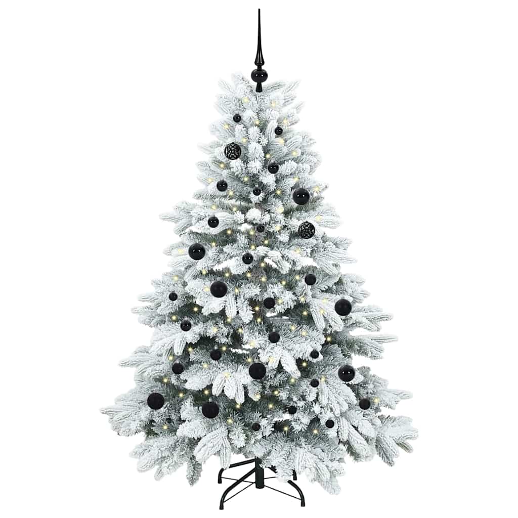Künstlicher Weihnachtsbaum mit 150 LEDs Weiß 150 cm PE und PVC