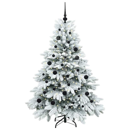 Künstlicher Weihnachtsbaum mit 150 LEDs Weiß 150 cm PE und PVC