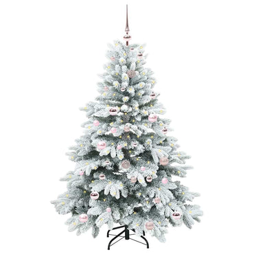 vidaXL Künstlicher Weihnachtsbaum mit 150 LEDs Weiß 150 cm PE und PVC