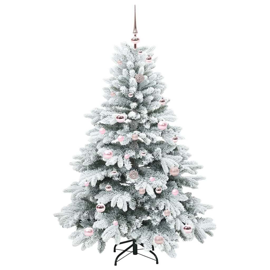 Künstlicher Weihnachtsbaum mit 150 LEDs Weiß 150 cm PE und PVC