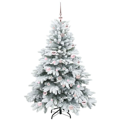 Künstlicher Weihnachtsbaum mit 150 LEDs Weiß 150 cm PE und PVC