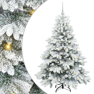 vidaXL Künstlicher Weihnachtsbaum mit 150 LEDs Weiß 150 cm PE und PVC