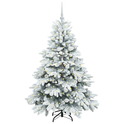 Künstlicher Weihnachtsbaum mit 150 LEDs Weiß 150 cm PE und PVC