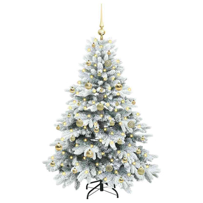 Künstlicher Weihnachtsbaum mit 150 LEDs Weiß 150 cm PE und PVC