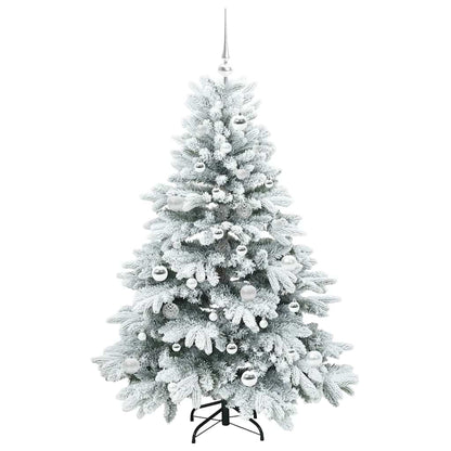 Künstlicher Weihnachtsbaum mit 150 LEDs Weiß 150 cm PE und PVC