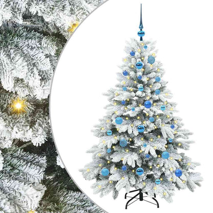 Künstlicher Weihnachtsbaum mit 150 LEDs Weiß 150 cm PE und PVC