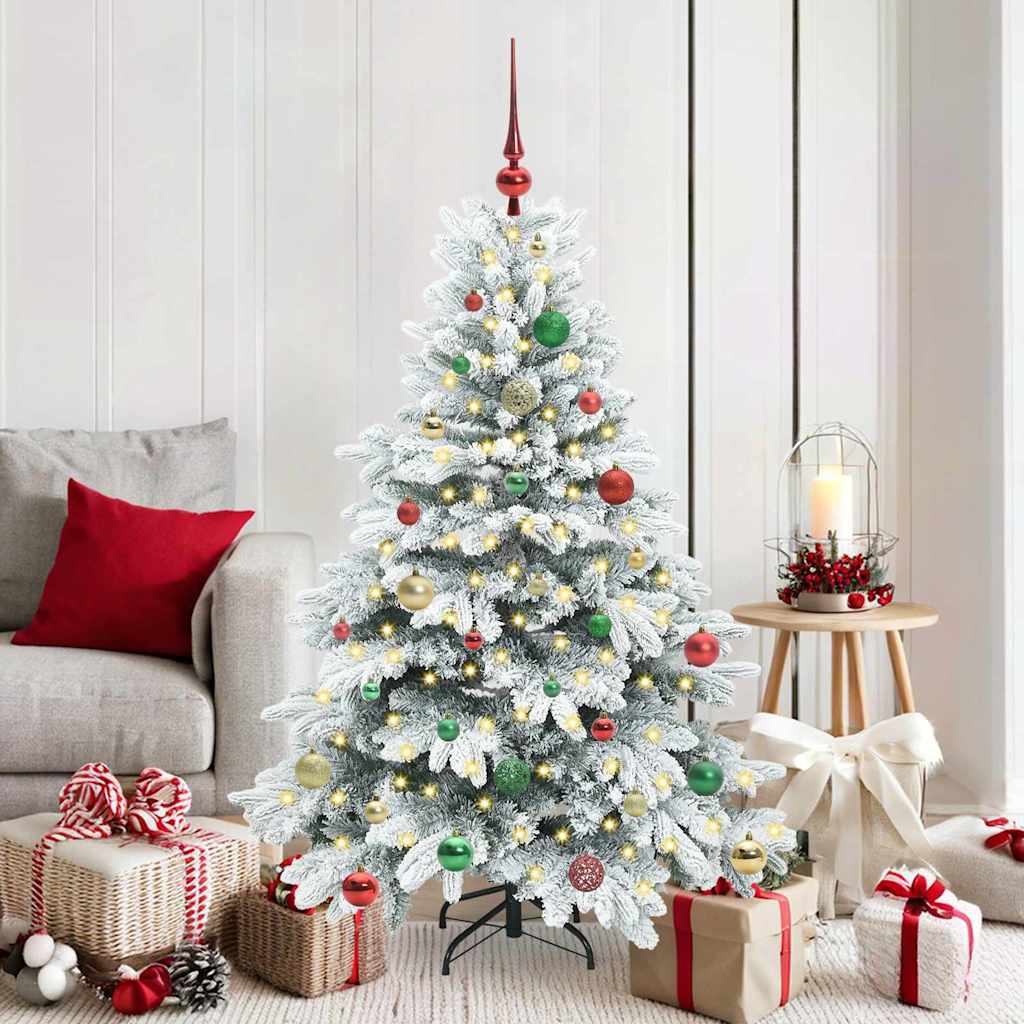 vidaXL Künstlicher Weihnachtsbaum mit 150 LEDs Weiß 150 cm PE und PVC
