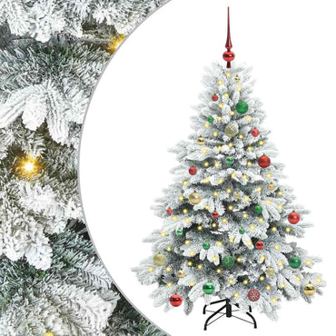 vidaXL Künstlicher Weihnachtsbaum mit 150 LEDs Weiß 150 cm PE und PVC
