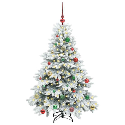 vidaXL Künstlicher Weihnachtsbaum mit 150 LEDs Weiß 150 cm PE und PVC