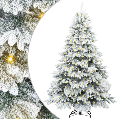 Künstlicher Weihnachtsbaum mit 300 LEDs Weiß 180 cm PE und PVC