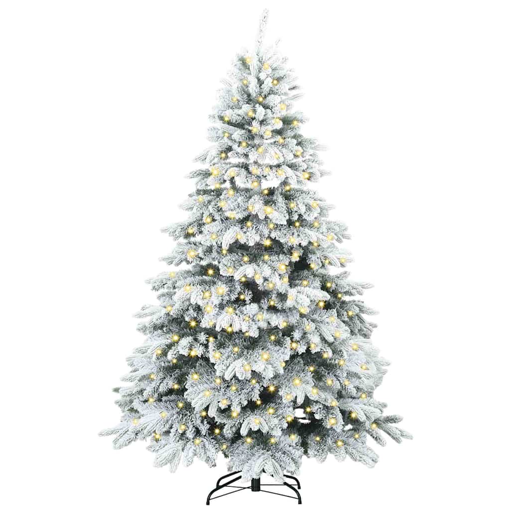 Künstlicher Weihnachtsbaum mit 300 LEDs Weiß 180 cm PE und PVC