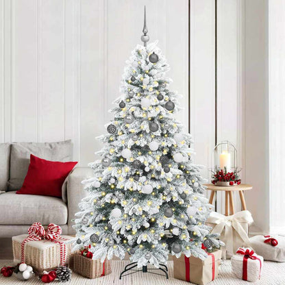 vidaXL Künstlicher Weihnachtsbaum mit 300 LEDs Weiß 180 cm PE und PVC