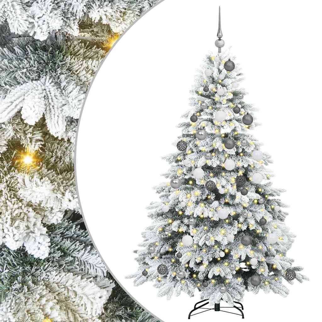 vidaXL Künstlicher Weihnachtsbaum mit 300 LEDs Weiß 180 cm PE und PVC